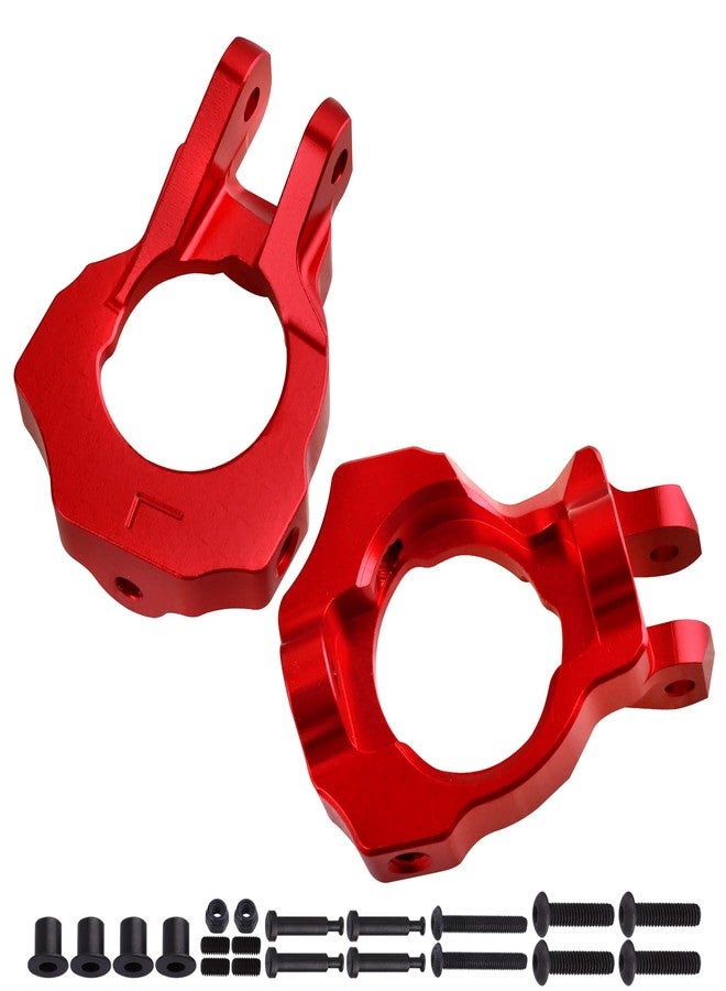 FriHobby Aluminum Front Spindle and Carrier Set for 1/10 Losi Tenacity All: Steering Knuckles & C-Hubs for Tenacity TT Pro 4WD SCT/DB Pro Lasernut U4 Upgrades, Replaces LOS234018 (Red) - Image 3
